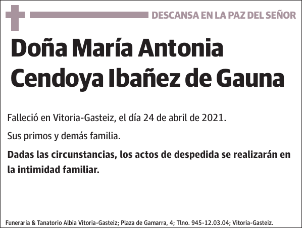 María Antonia Cendoya Ibañez de Gauna