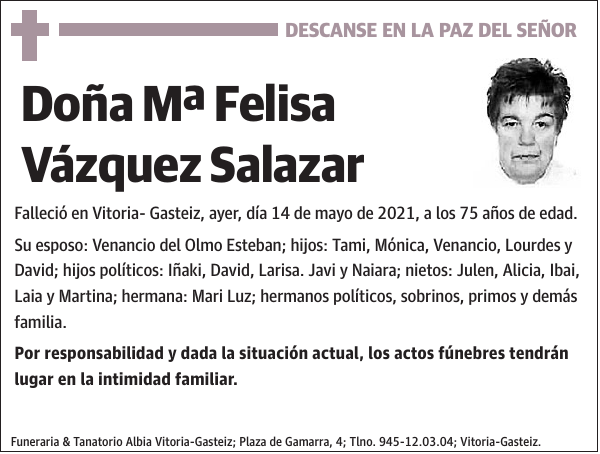 Mª Felisa Vázquez Salazar