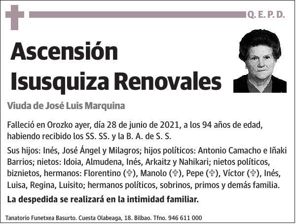 Ascensión Isusquiza Renovales