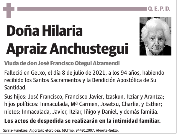 Hilaria Apraiz Anchustegui