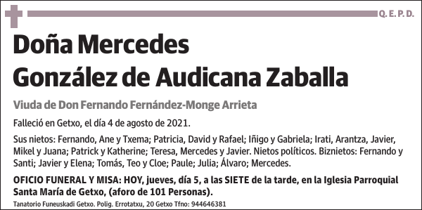Mercedes González de Audicana Zaballa