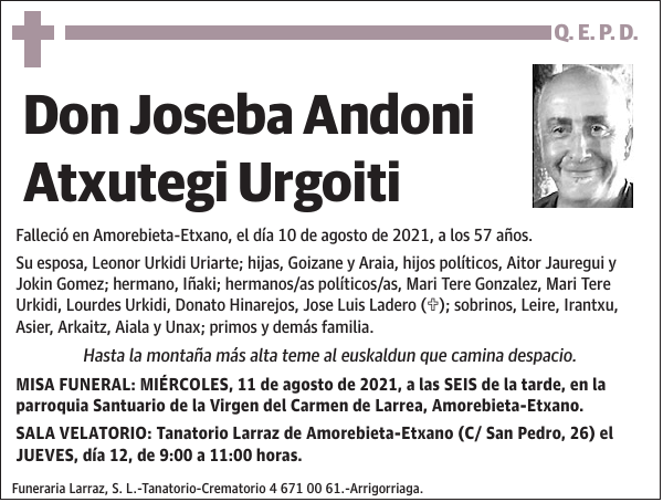 Joseba Andoni Atxutegi Urgoiti