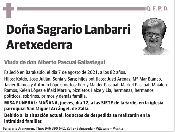Sagrario Lanbarri Aretxederra