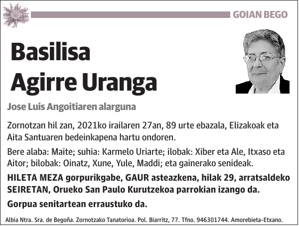 Basilisa Agirre Uranga
