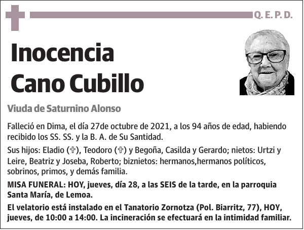 Inocencia Cano Cubillo