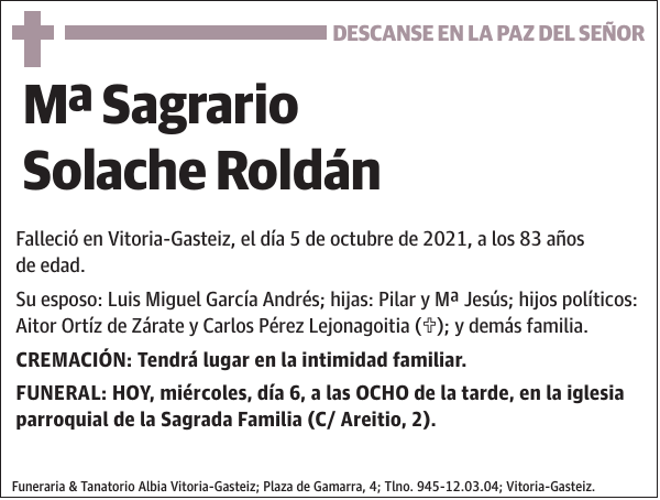 Mª Sagrario Solache Roldán