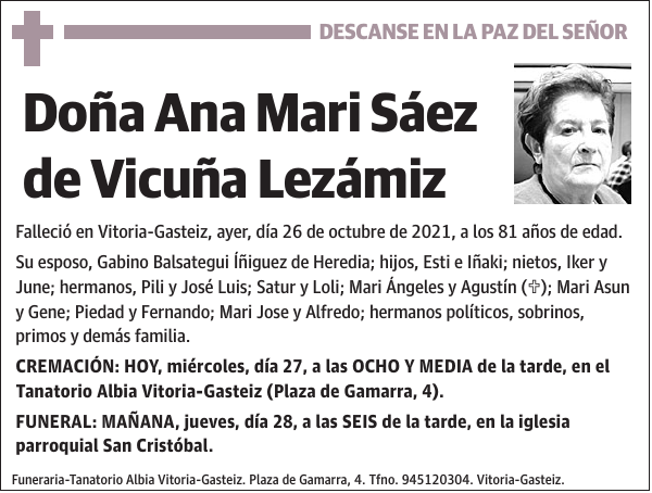 Ana Mari Sáez de Vicuña Lezámiz
