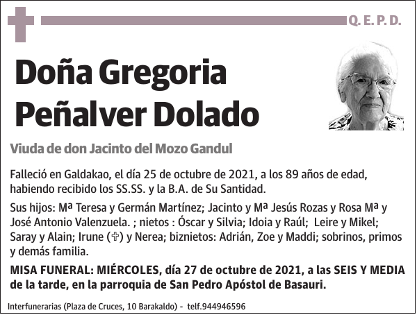 Gregoria Peñalver Dolado