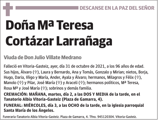 Mª Teresa Cortázar Larrañaga
