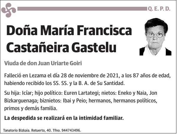 María Francisca Castañeira Gastelu