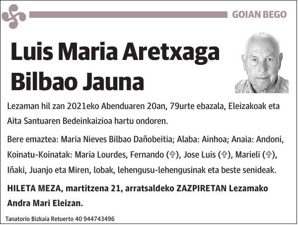 Luis Maria Aretxaga Bilbao