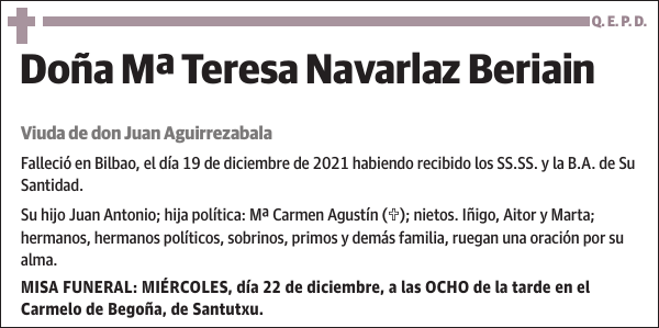 Mª Teresa Navarlaz Beriain