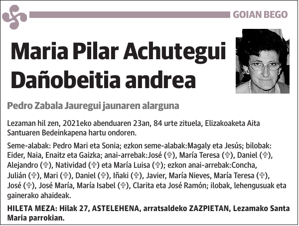 Maria Pilar Achutegui Dañobeitia