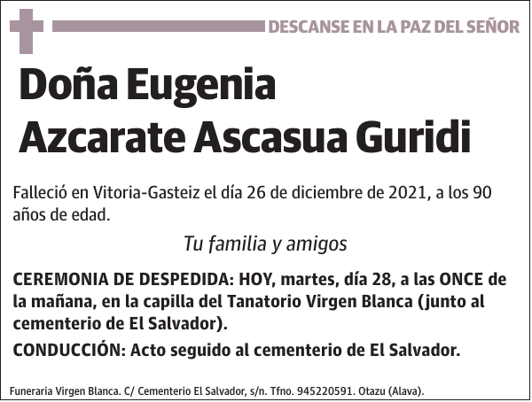 Eugenia Azcarate Ascasua Guridi