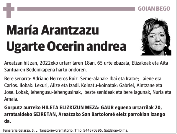 María Arantzazu Ugarte Ocerin