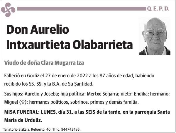Aurelio Intxaurtieta Olabarrieta