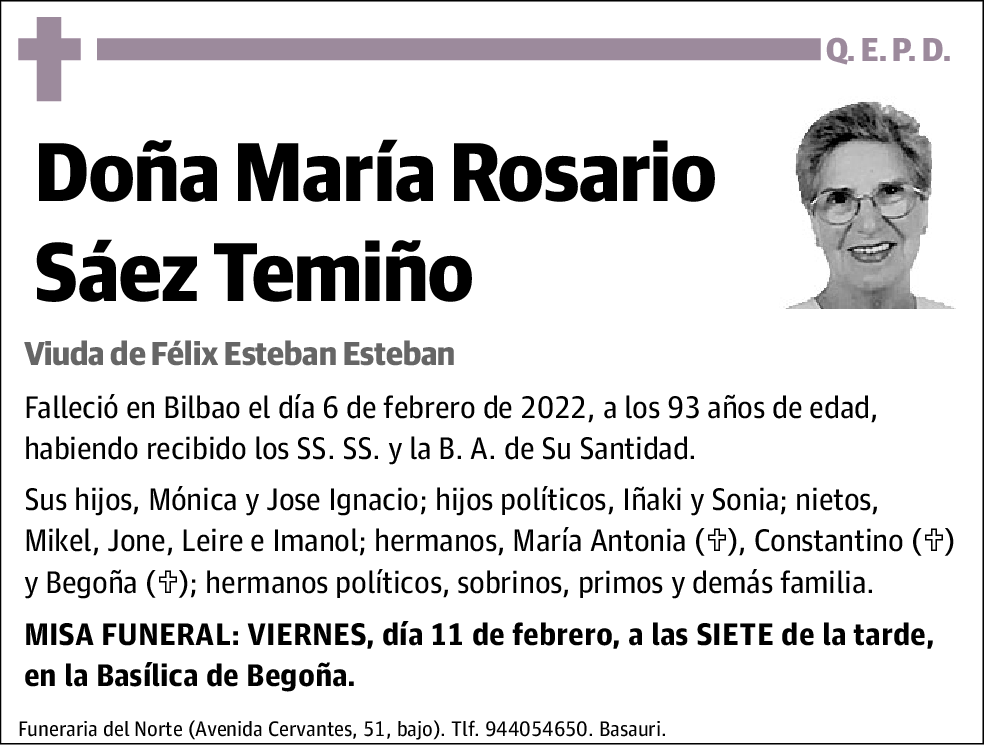 María Rosario Sáez Temiño