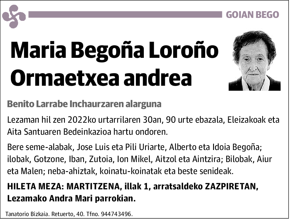 Maria Begoña Loroño Ormaetxea