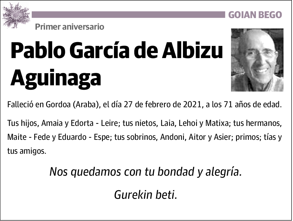 Pablo García de Albizu Aguinaga