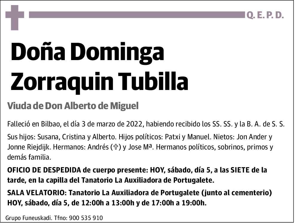 Dominga Zorraquin Tubilla