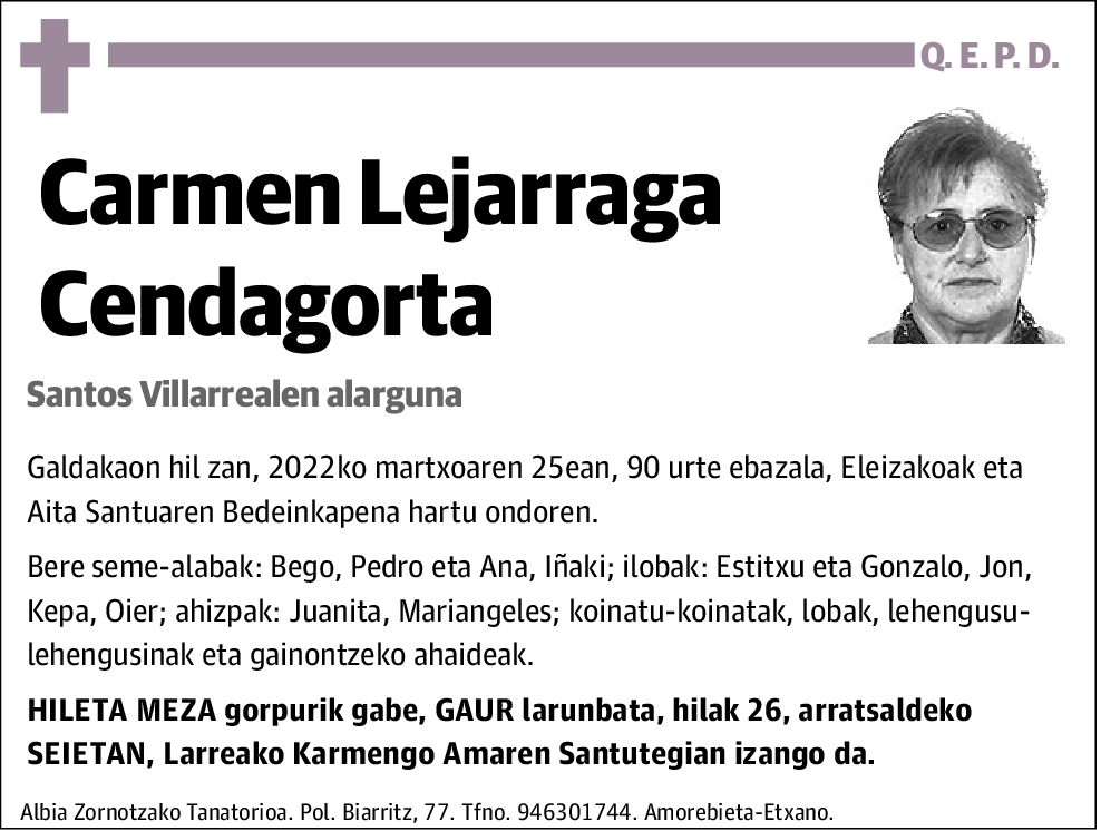 Carmen Lejarraga Cendagorta