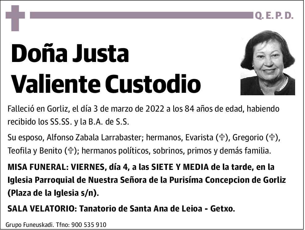 Justa Valiente Custodio