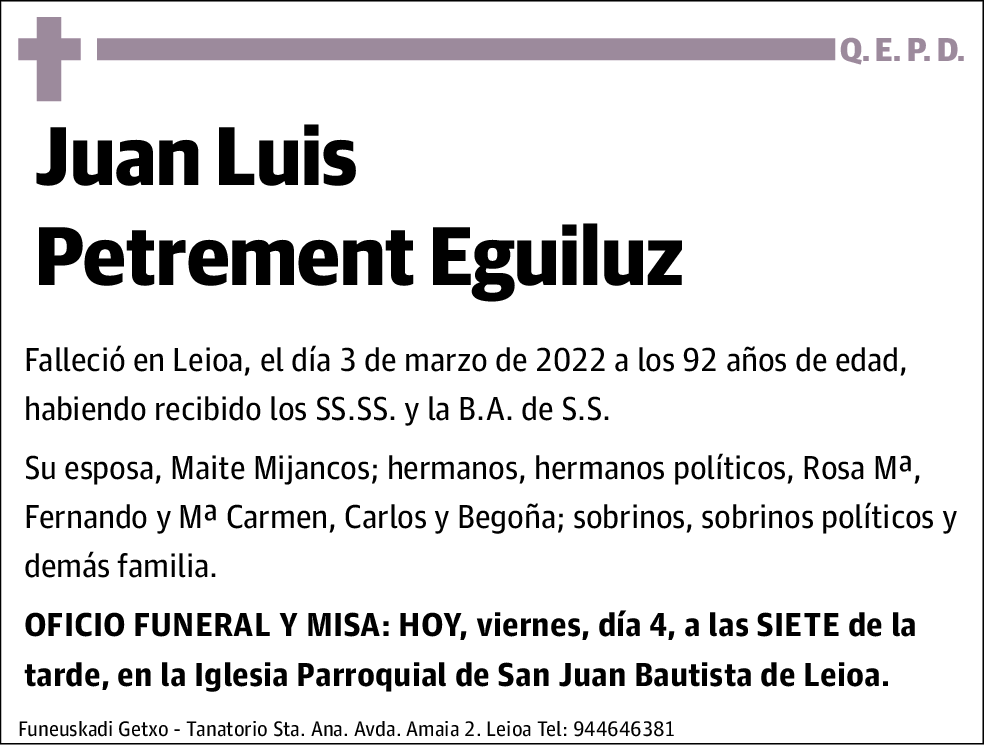 Juan Luis Petrement Eguiluz