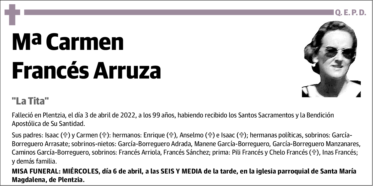 Mª Carmen Frances Arruza