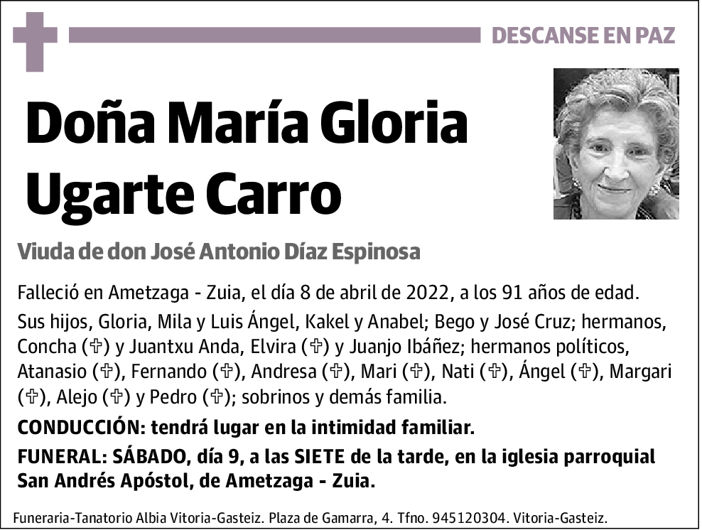 María Gloria Ugarte Carro