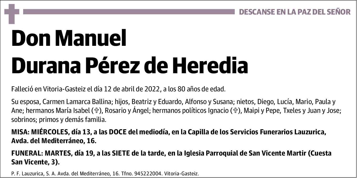 Manuel Durana Pérez De Heredia