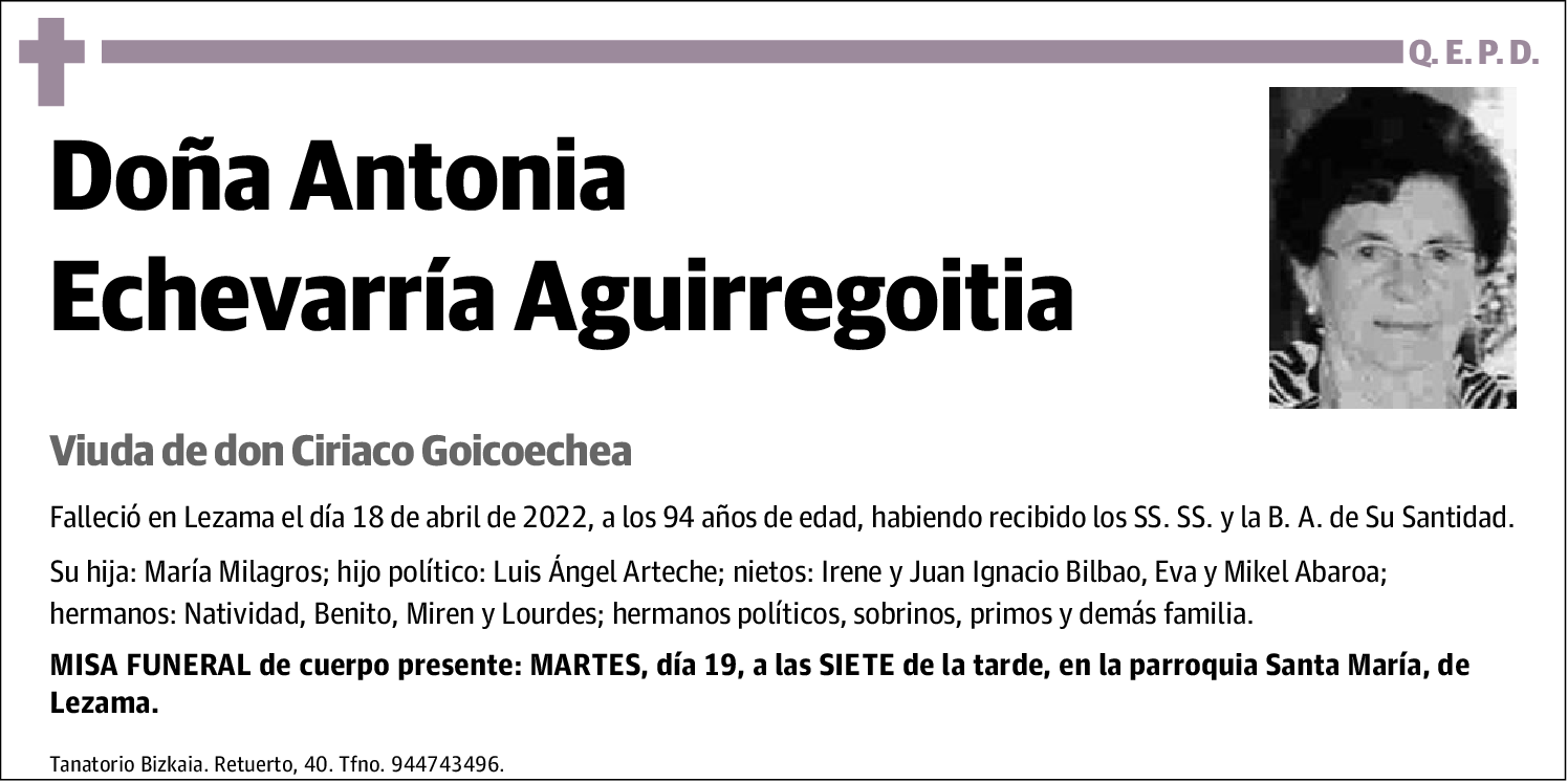 Antonia Echevarría Aguirregoitia