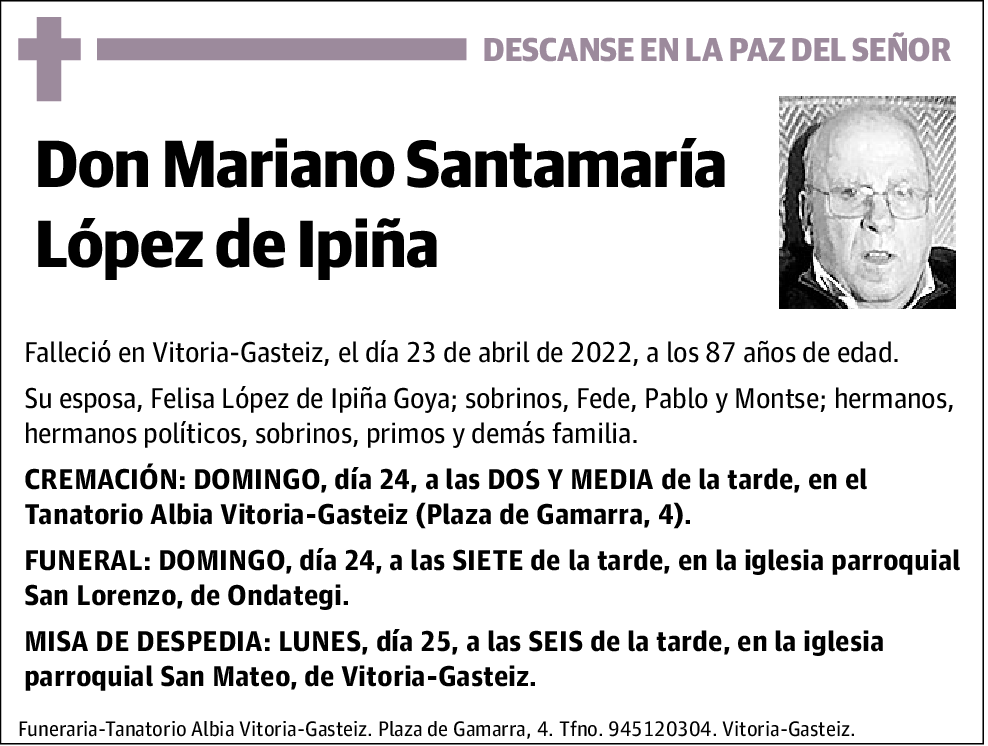 Mariano Santamaría López de Ipiuña