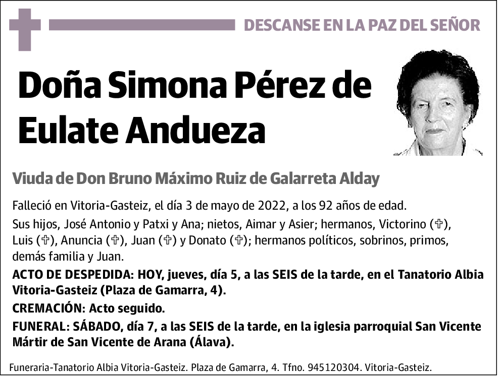 Simona Pérez de Eulate Andueza