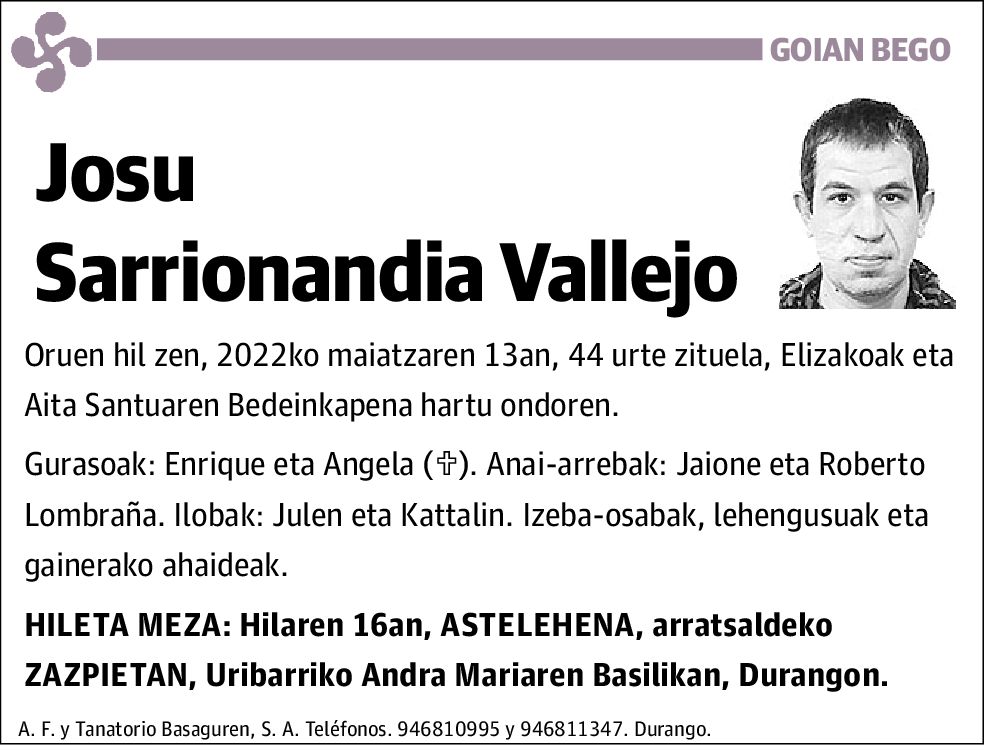 Josu Sarrionandia Valejo