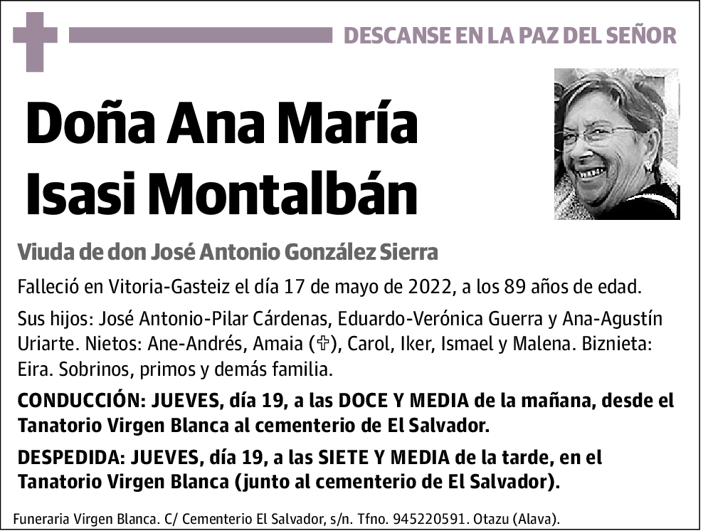 Ana María Isasi Montalbán