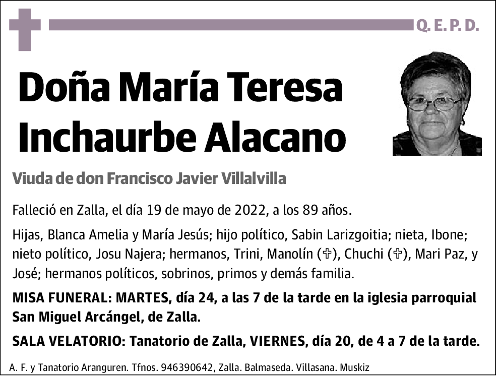 María Teresa Inchaurbe Alacano