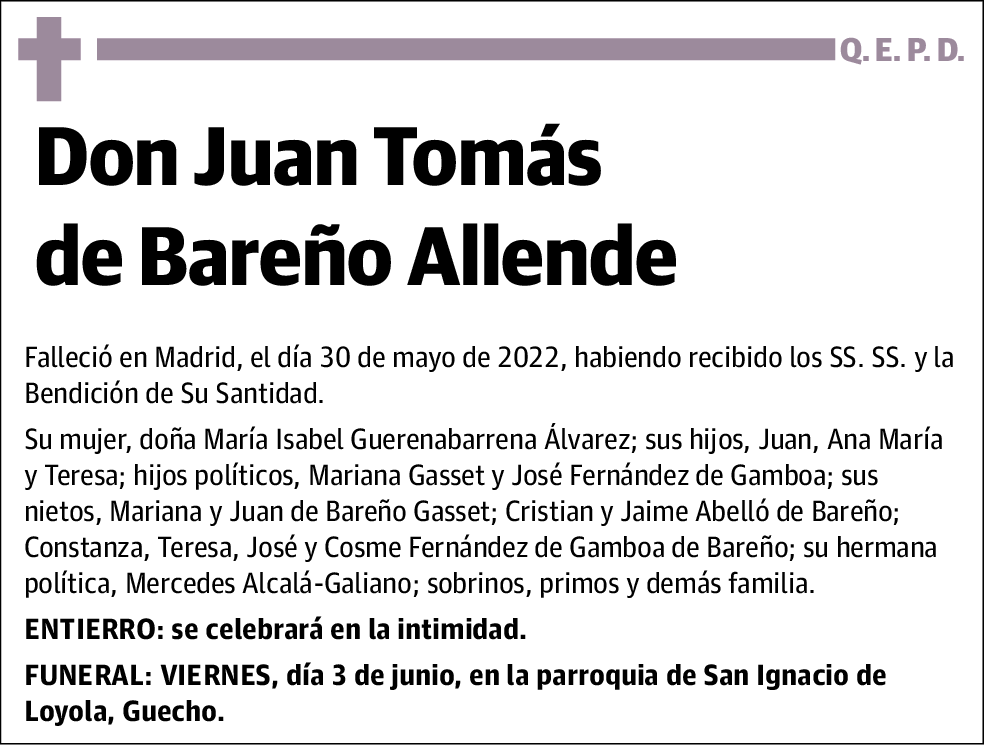 Juan Tomás De Bareño Allende