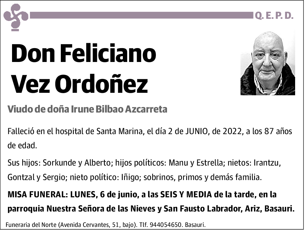 Feliciano Vez Ordoñez