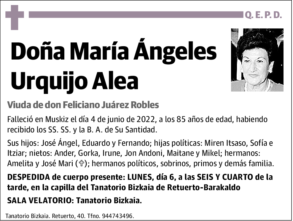 María Ángeles Urquijo Alea