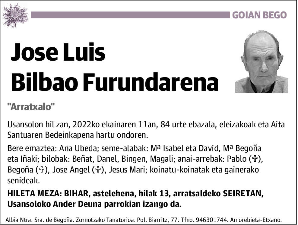 Jose Luis Bilbao Furundarena