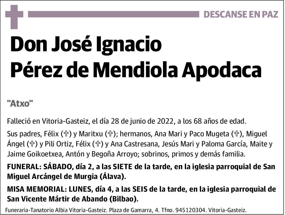 José Ignacio Pérez de Mendiola Apodaca