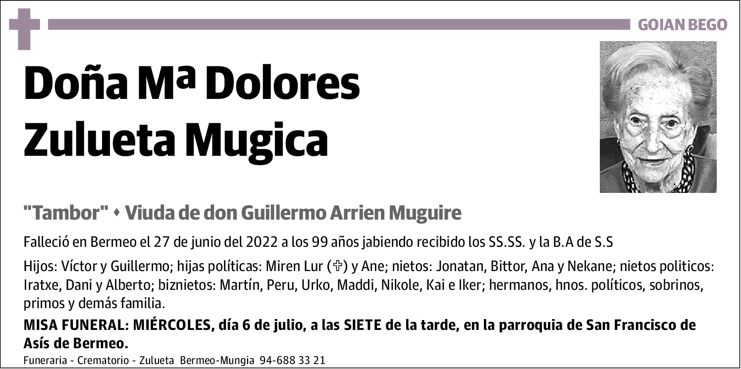 Mª Dolores Zulueta Mugica