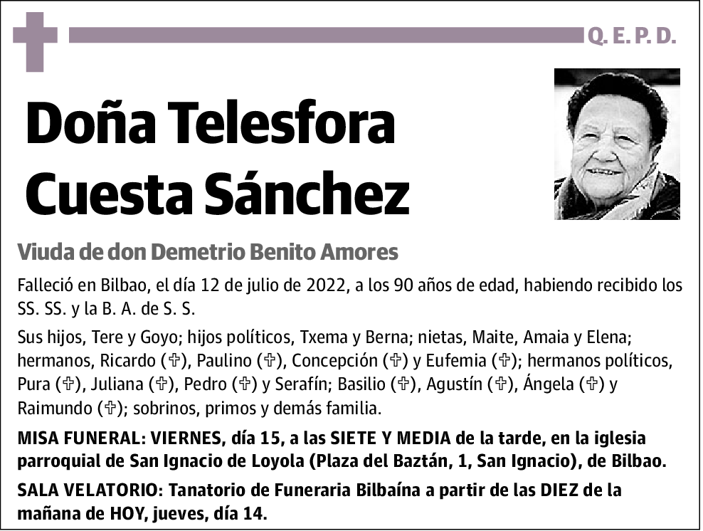 Telesfora Cuesta Sánchez