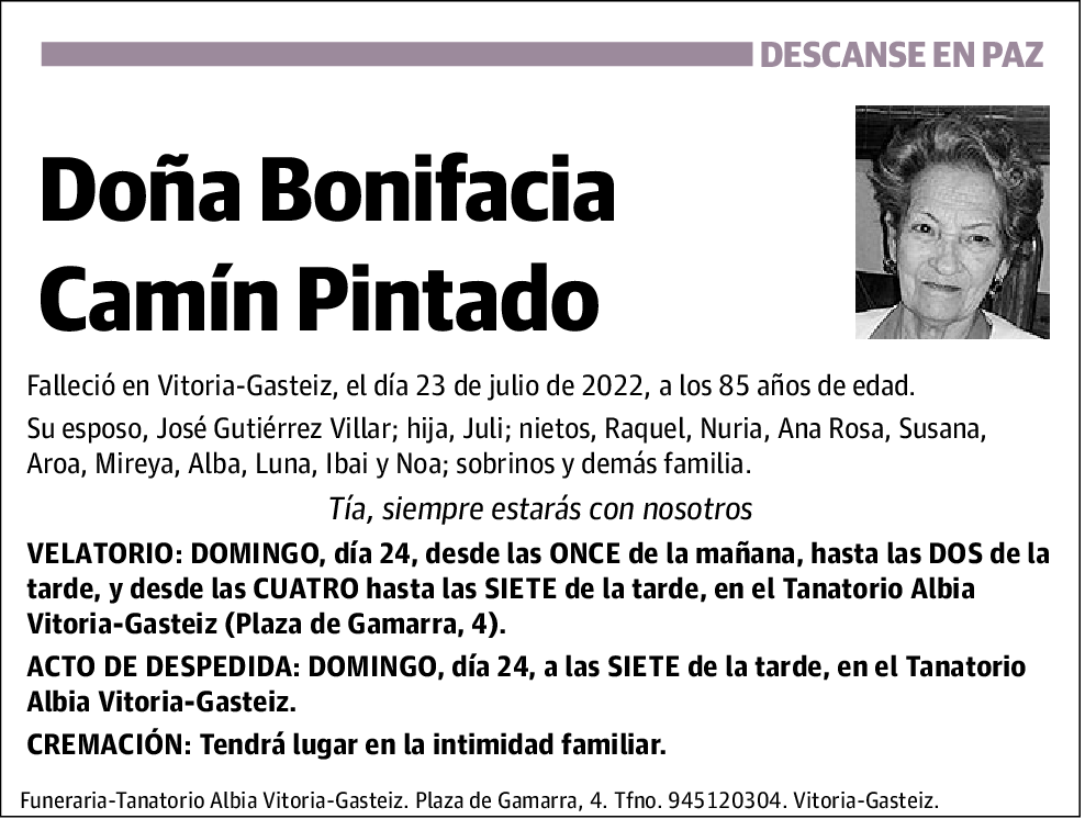 Bonifacia Camin Pintado