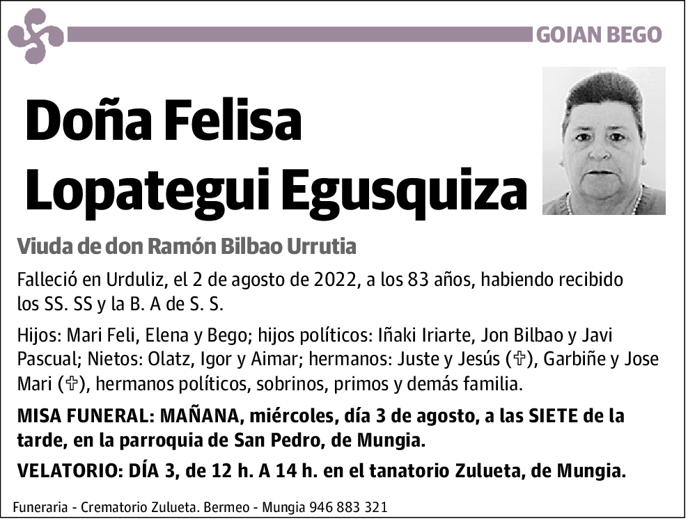 Felisa Lopategui Eguskiza