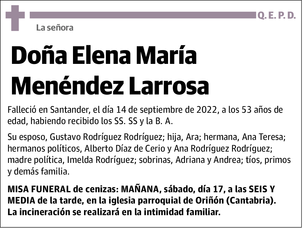 María Elena Menéndez Larrosa