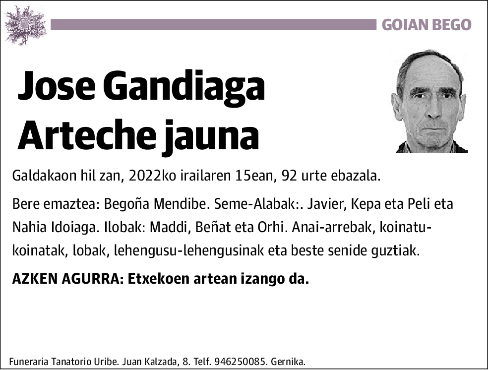 Jose Gandiaga Arteche