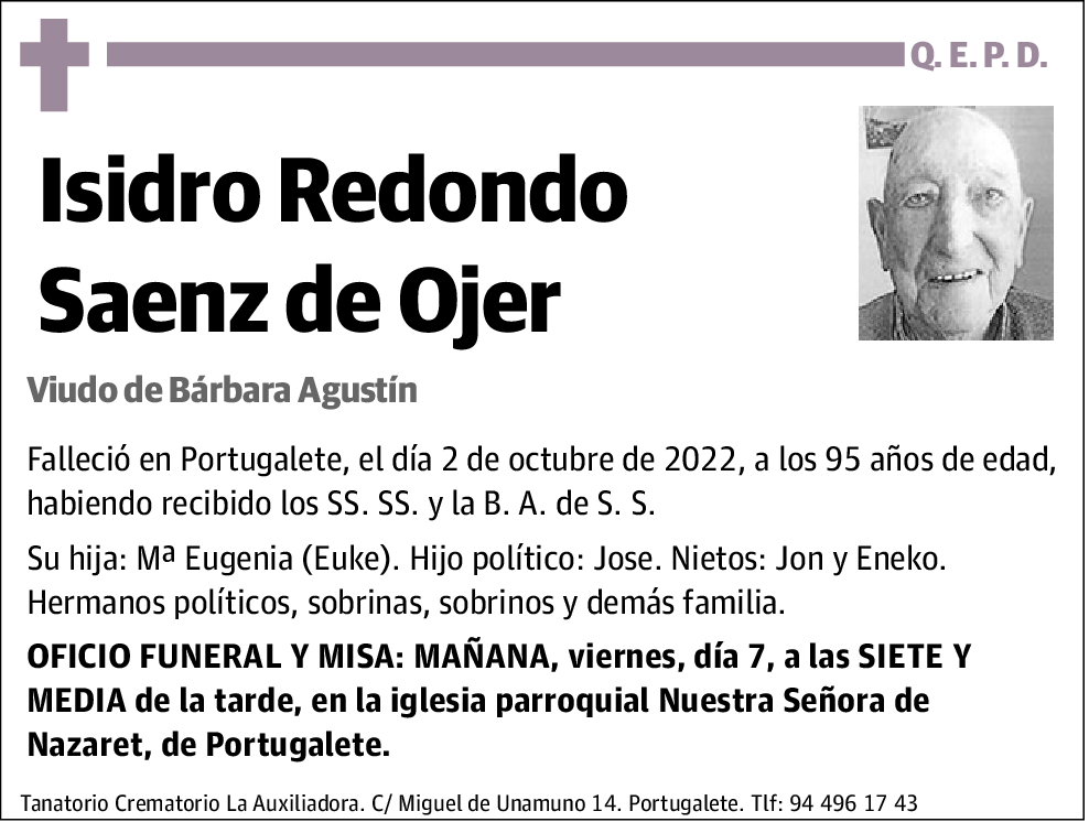 Isidro Redondo Saenz De Ojer