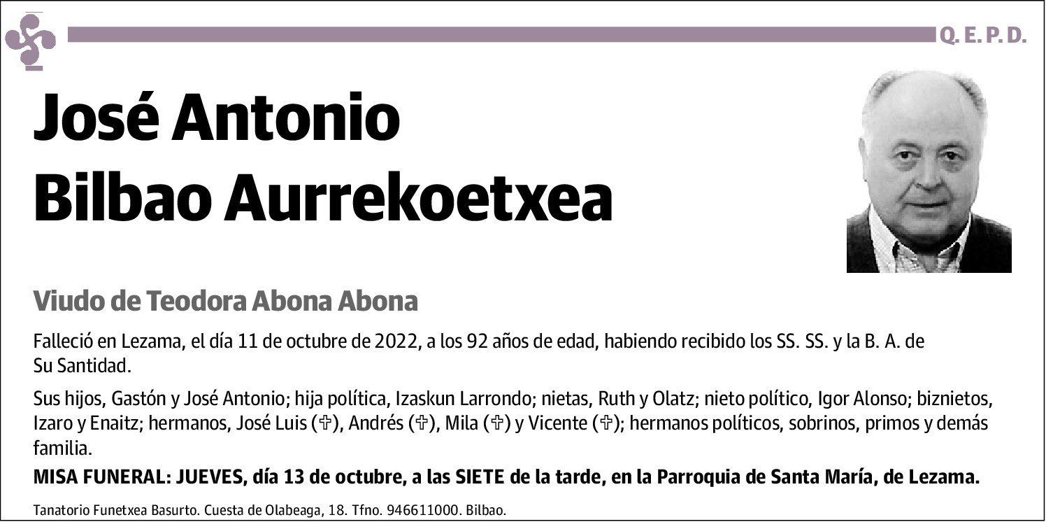 José Antonio Bilbao Aurrekoetxea