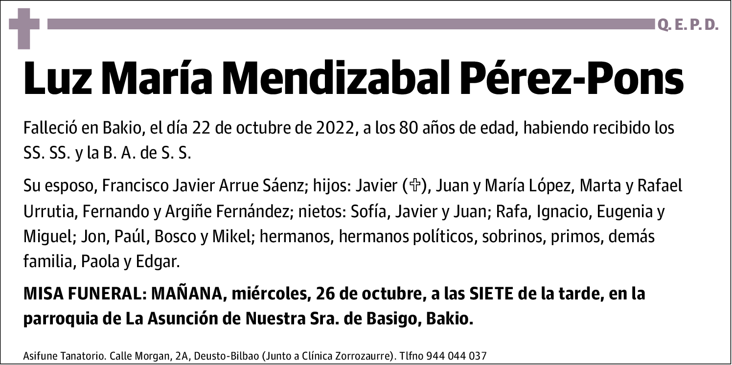 Luz María Mendizabal Pérez-Pons